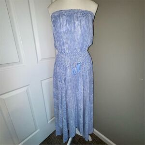 Gigio Womens Blue Striped Strapless Sleeveless Tubtop Sundress Size S Beach Boho